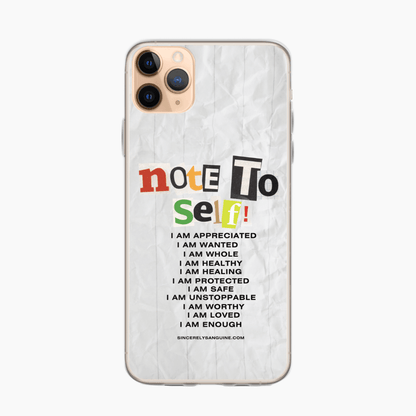 Note to Self: Daily Affirmation | Positive Affirmation iPhone Cases- Compatible iPhoneX, 11, 12, 13 - Sincerely Sanguine