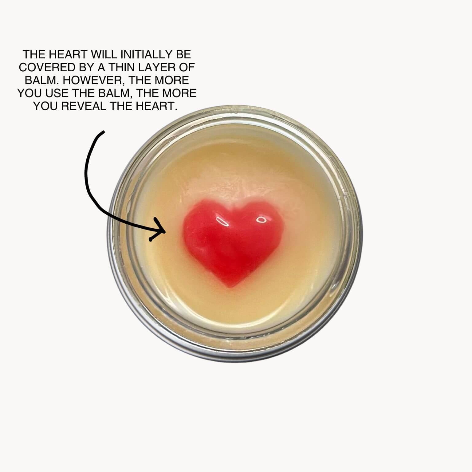 Love Balm: Shea Butter and Cocoa Butter Lip Balm with Heart center - Sincerely Sanguine